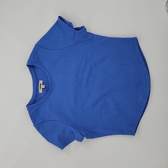 Madewell Heavyweight Jersey Crewneck Tee in Blue Parasol size XS NWT NM143 - Picture 2 of 8